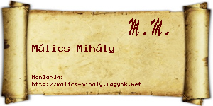 Málics Mihály névjegykártya