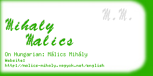 mihaly malics business card
