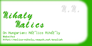 mihaly malics business card